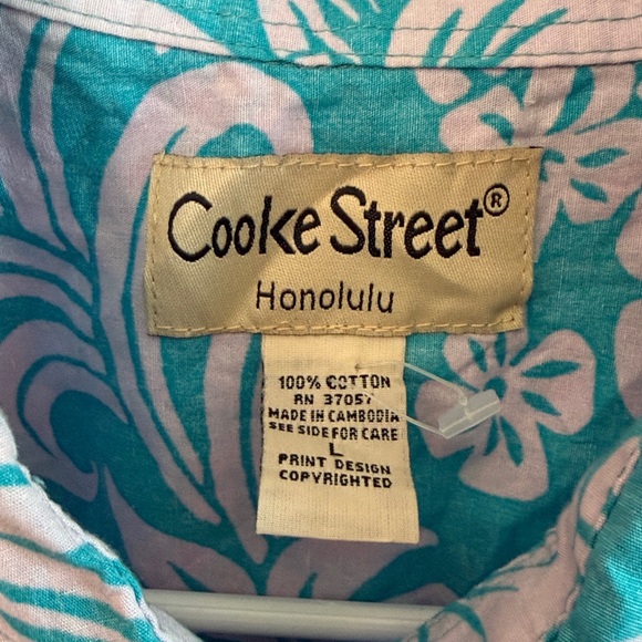 Men's Vibrant Hawaii Floral Short Sleeve Button Up Shirt,, Sz Lg - Picture 3 of 7